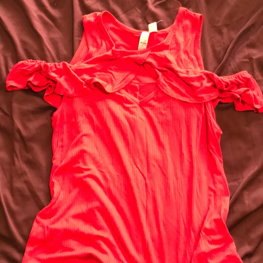 Red, tank top, off the shoulder dress, new w/ tags